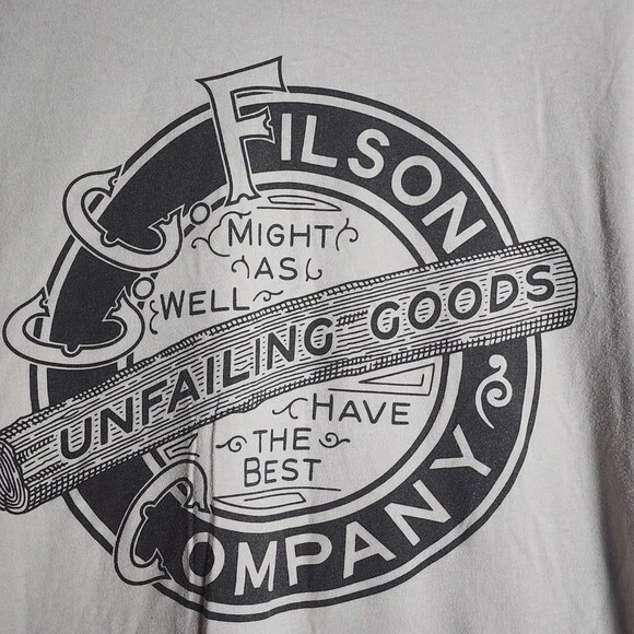 Filson Shirt Mens XL Gray Unfailing Goods Company Logo Graphic Outdoor Tee - Picture 2 of 7